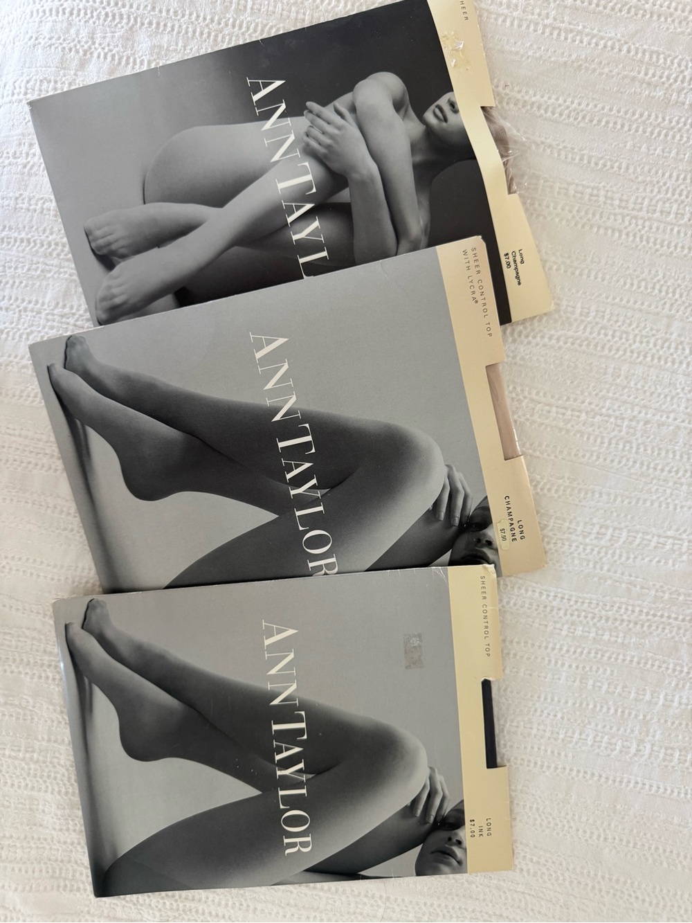 Ann Taylor Sheer Hosiery in Neutral Beige&Black  x3